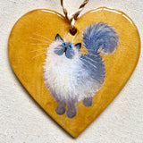 Silver point fluffy tail on gold - ornament