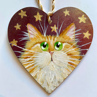 Ginger tabby + stars - ornament