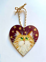 Ginger tabby + stars - ornament