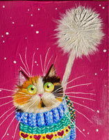 'Cosyknit Kitty' painting