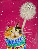 'Cosyknit Kitty' painting