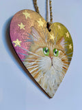 Ginger tabby + stars - ornament