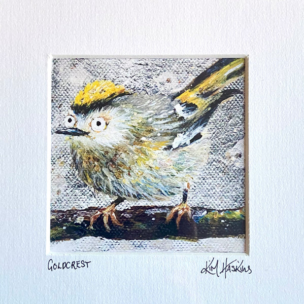 'Goldcrest' signed & mounted print