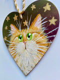 Ginger tabby + stars - ornament