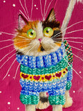 'Cosyknit Kitty' painting