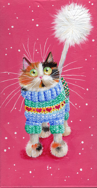 'Cosyknit Kitty' painting